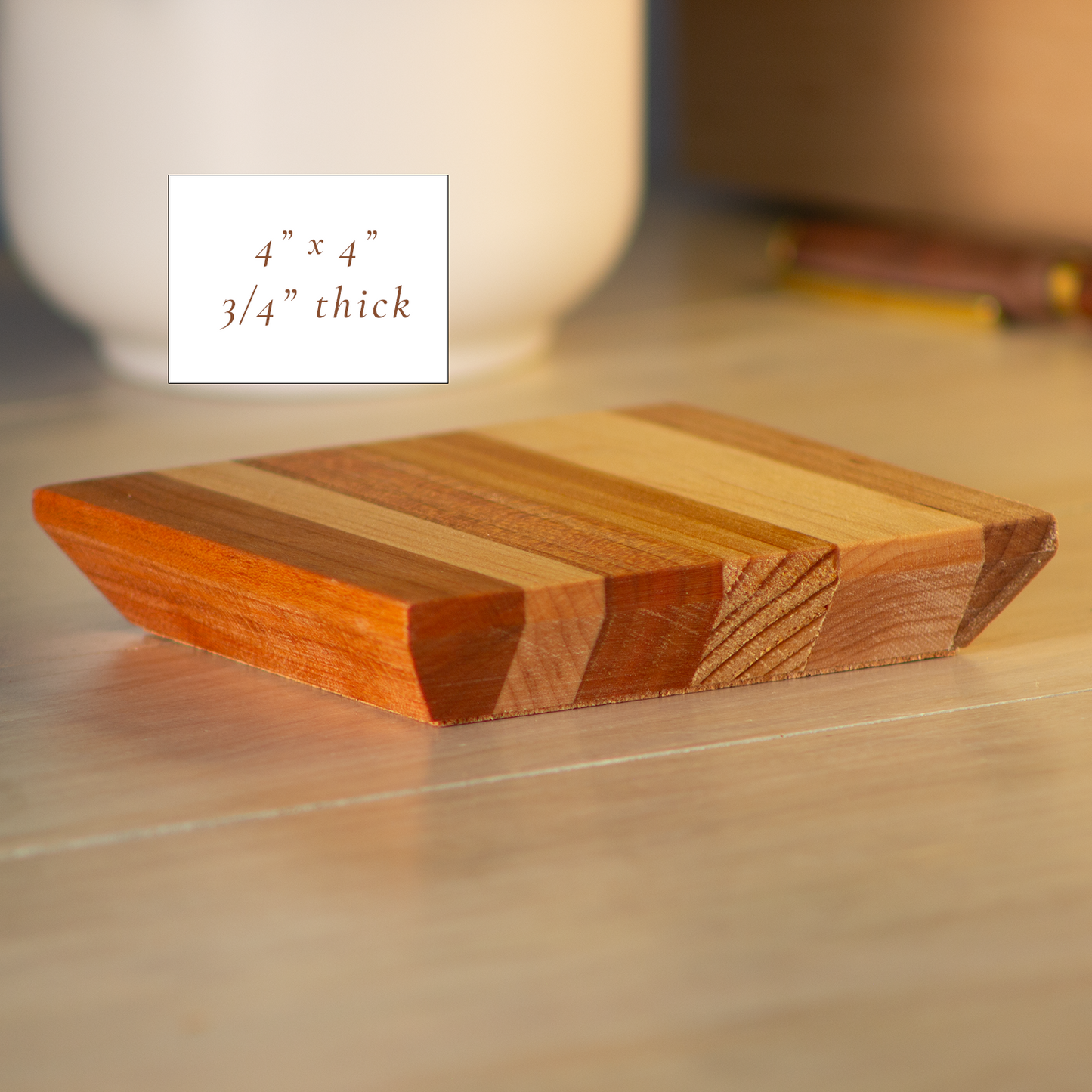 Handmade Hardwood Drink Coasters (Set of 4)