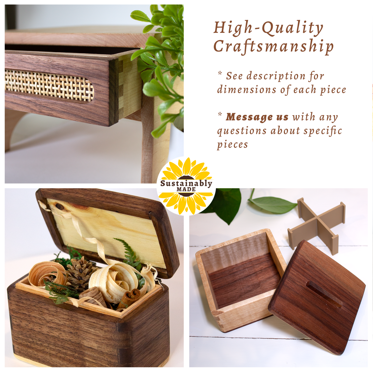 Home Office Desk Organizer Set (9-piece): Natural Wood Storage and Decor