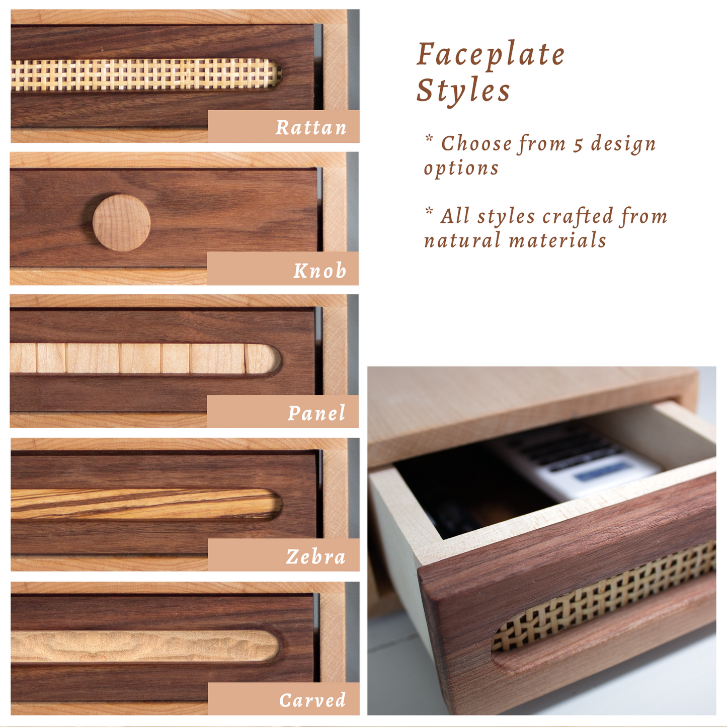 Wooden Desktop Drawer Organizer