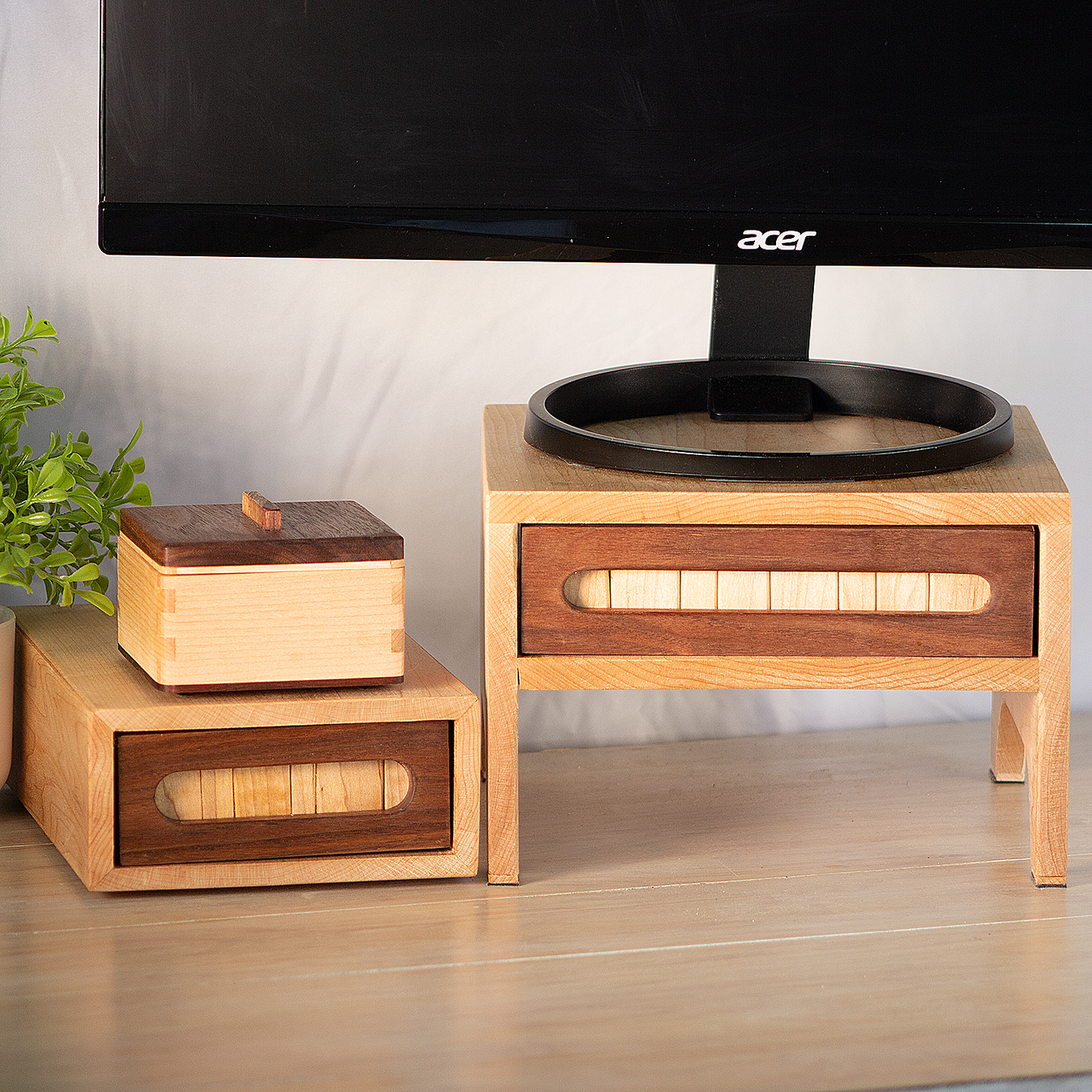 Office Desk Accessories Set (3-piece): Desktop Organization and Decor