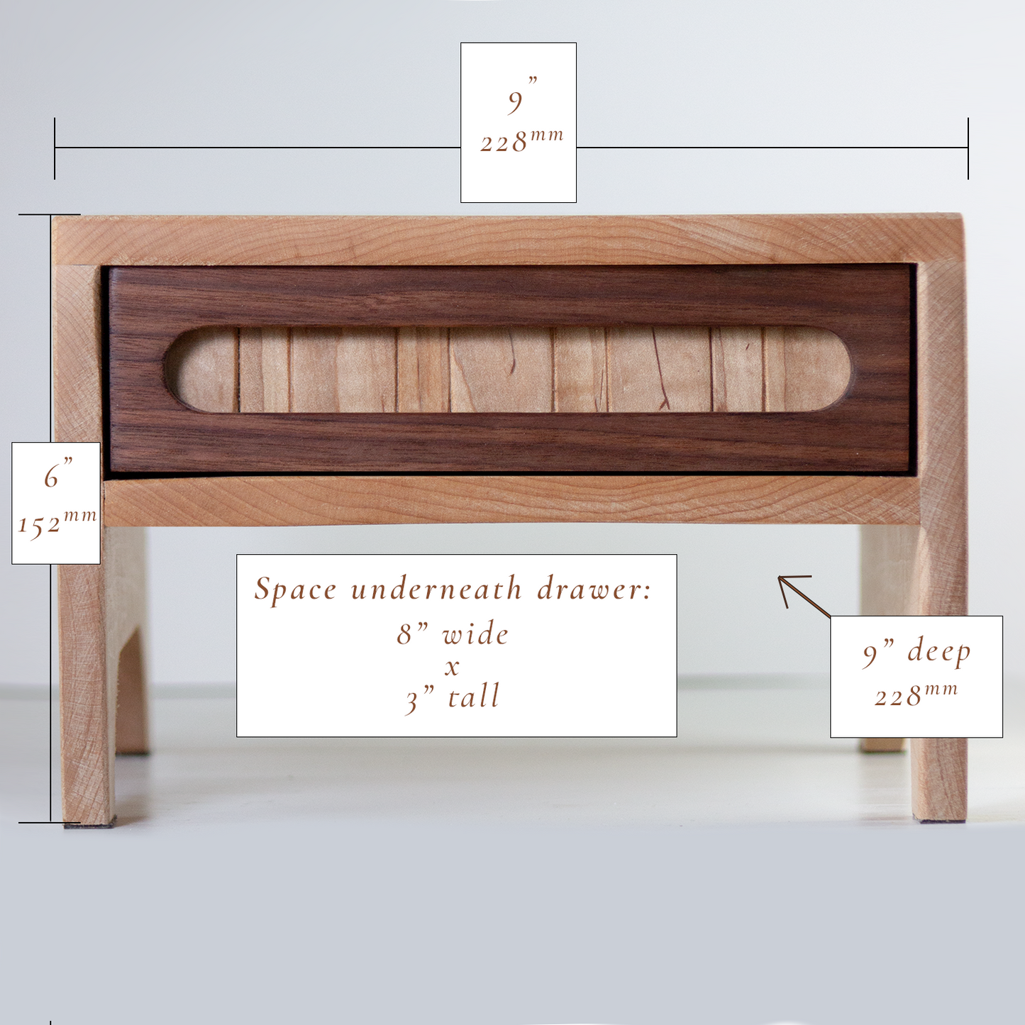 Wood Monitor Stand - Walnut & Maple