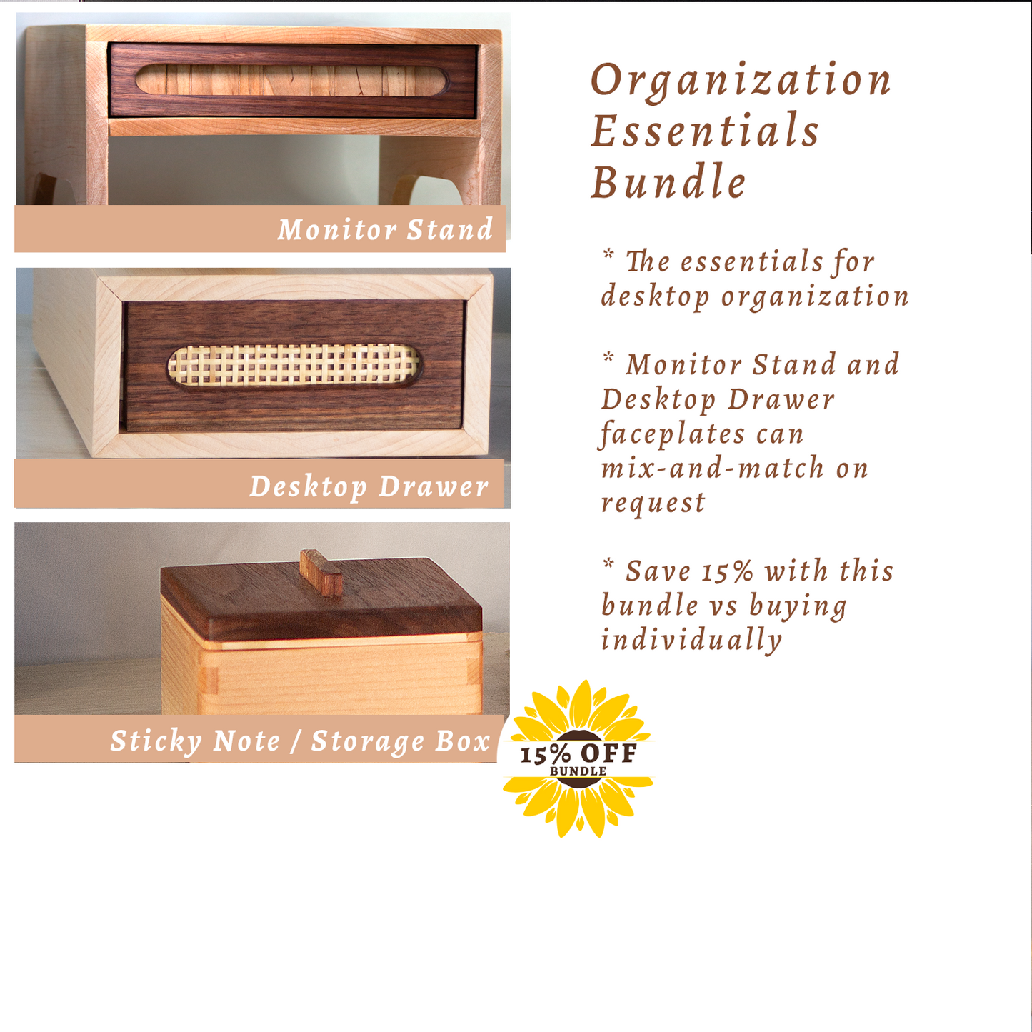 Office Desk Accessories Set (3-piece): Desktop Organization and Decor