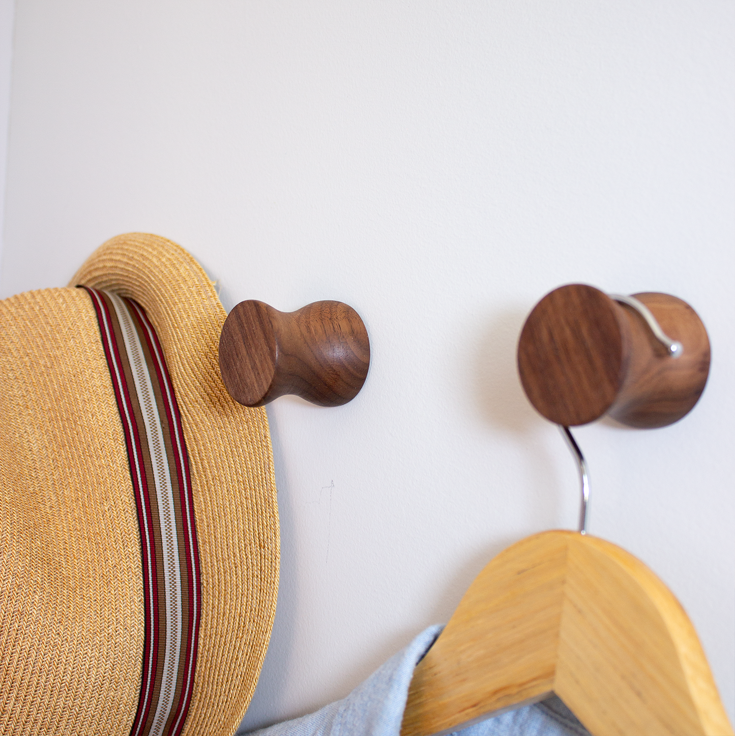 Wooden Coat Hooks - Walnut