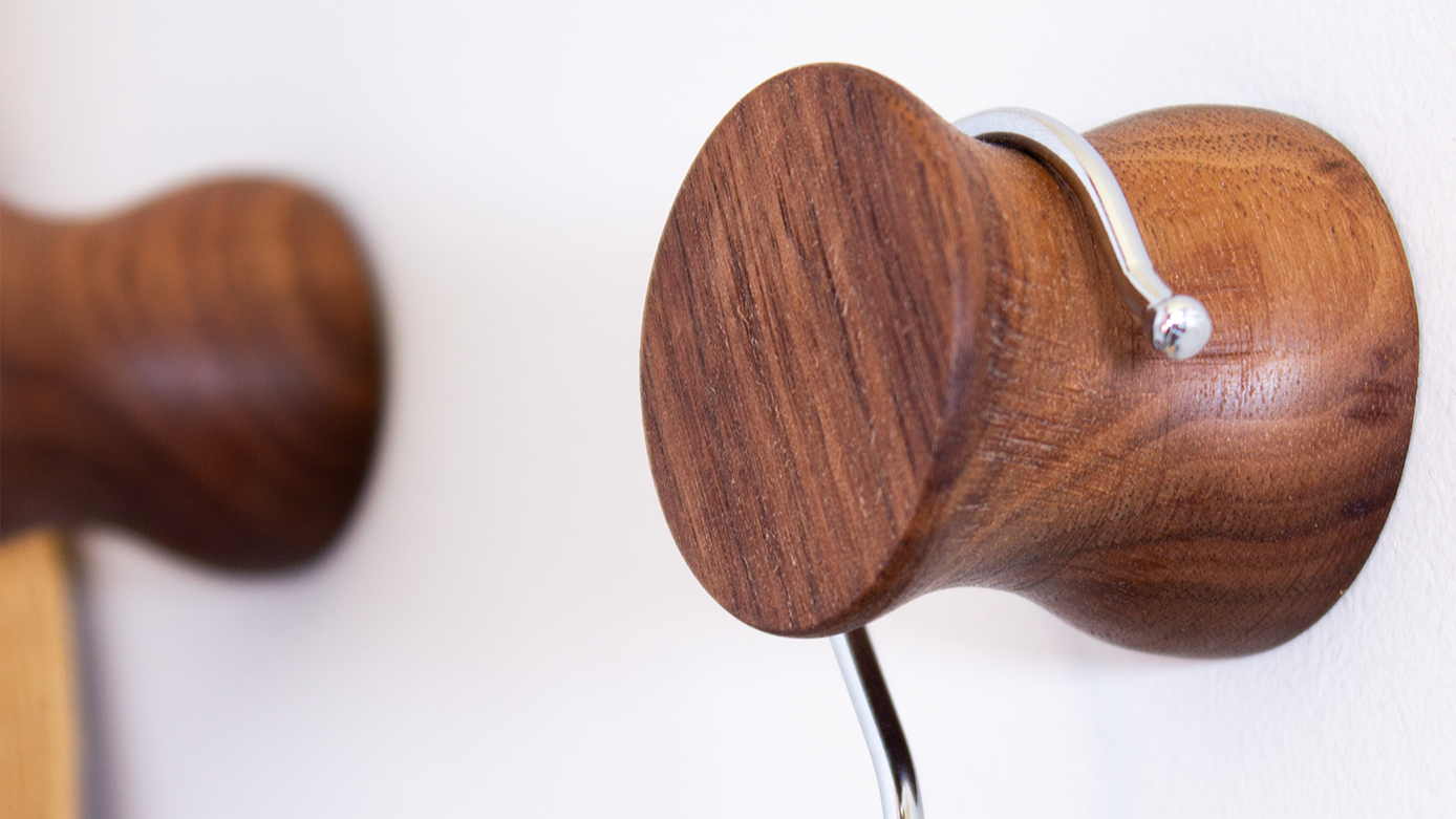 Wooden Coat Hooks - Walnut