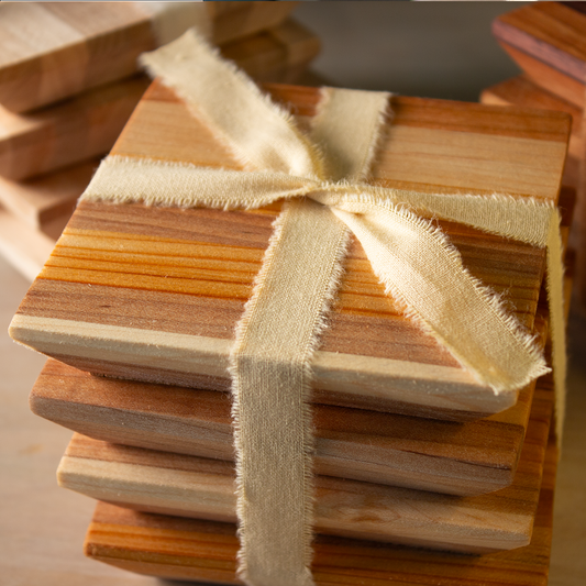 Handmade Hardwood Drink Coasters (Set of 4)